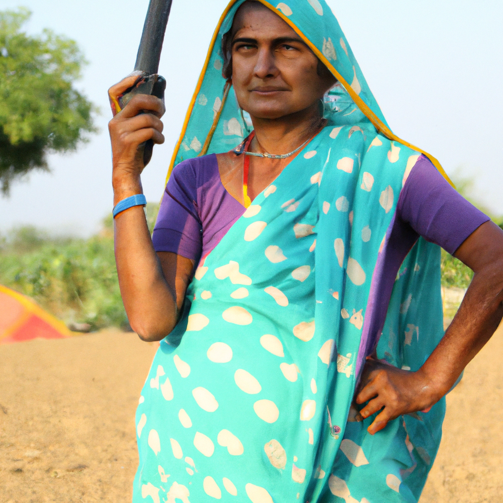 indian village woman with gun